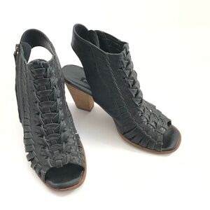 PAUL GREEN Leather Heels Peep Toe Sandals Blue Miranda Women’s Size 9